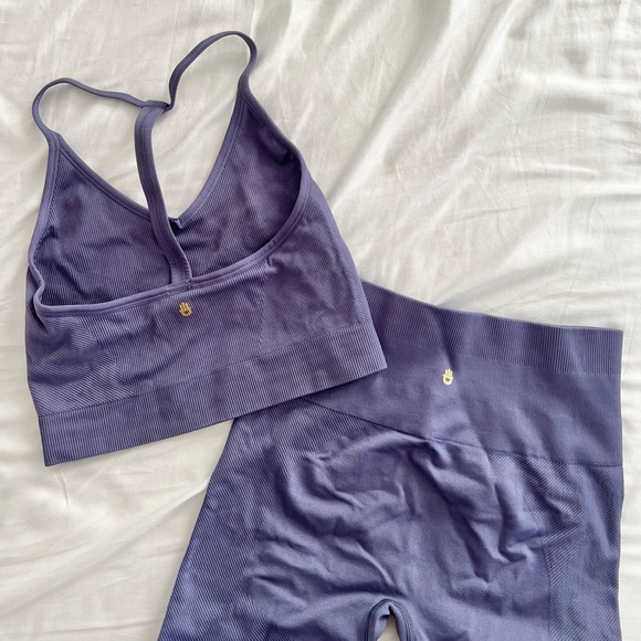 Cute Purple Spirtual Gangster Yoga Tank Leggings Set XS/S - Picture 3 of 3